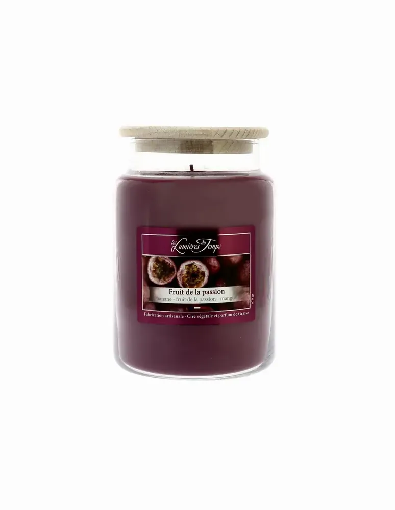 Candles - 670g Colored Wax Candle Passion Fruit - LES LUMIERES DU TEMPS