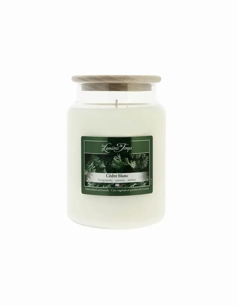 Candles - Colored Wax Candle 670 g White Cedar - LES LUMIERES DU TEMPS