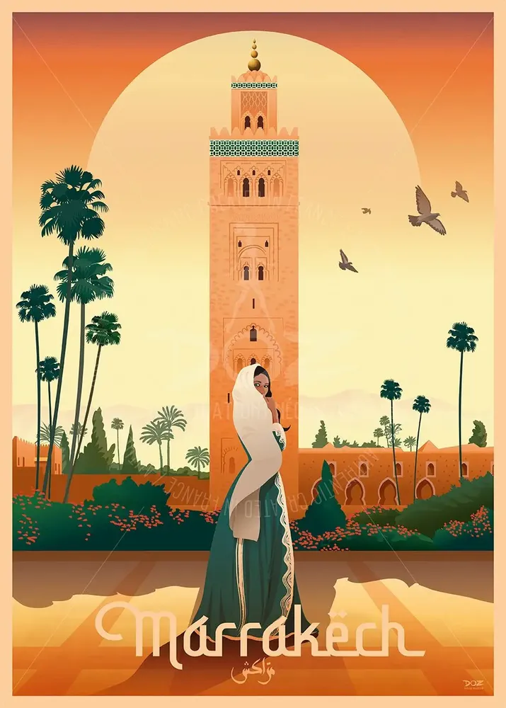 Poster - DOZ poster - MOROCCO - Marrakech - La Koutoubia - LA MAISON JOSÉPHINE