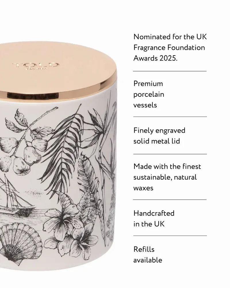 Bougies - Island Breeze, Seychelles Candle, 300g - TOLD LONDON LTD
