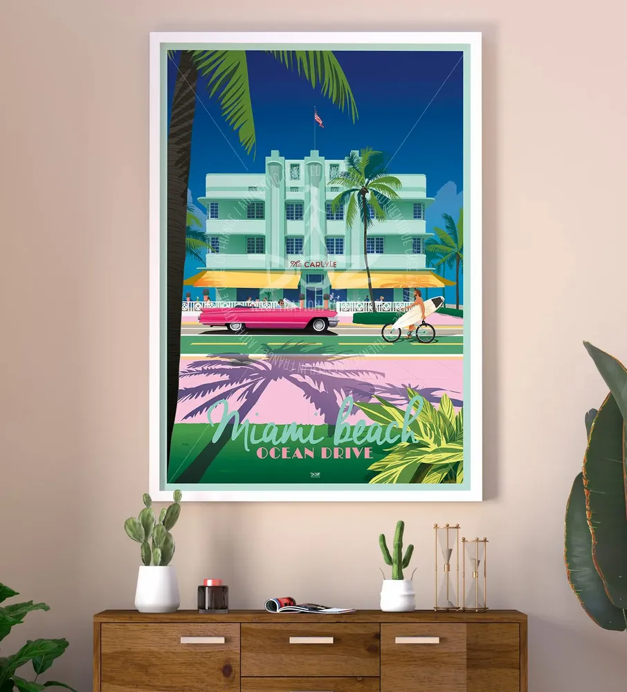Poster - DOZ poster - Miami Beach - Ocean Drive - LA MAISON JOSÉPHINE