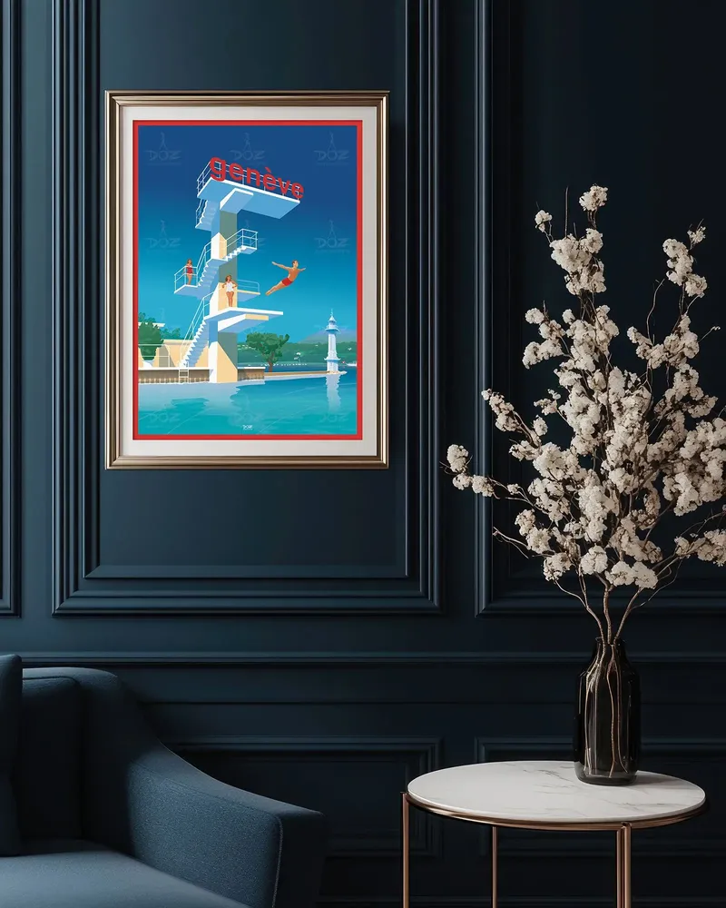 Affiches - Affiche DOZ - La Suisse - Genève - Les Bains des Pâquis - LA MAISON JOSÉPHINE