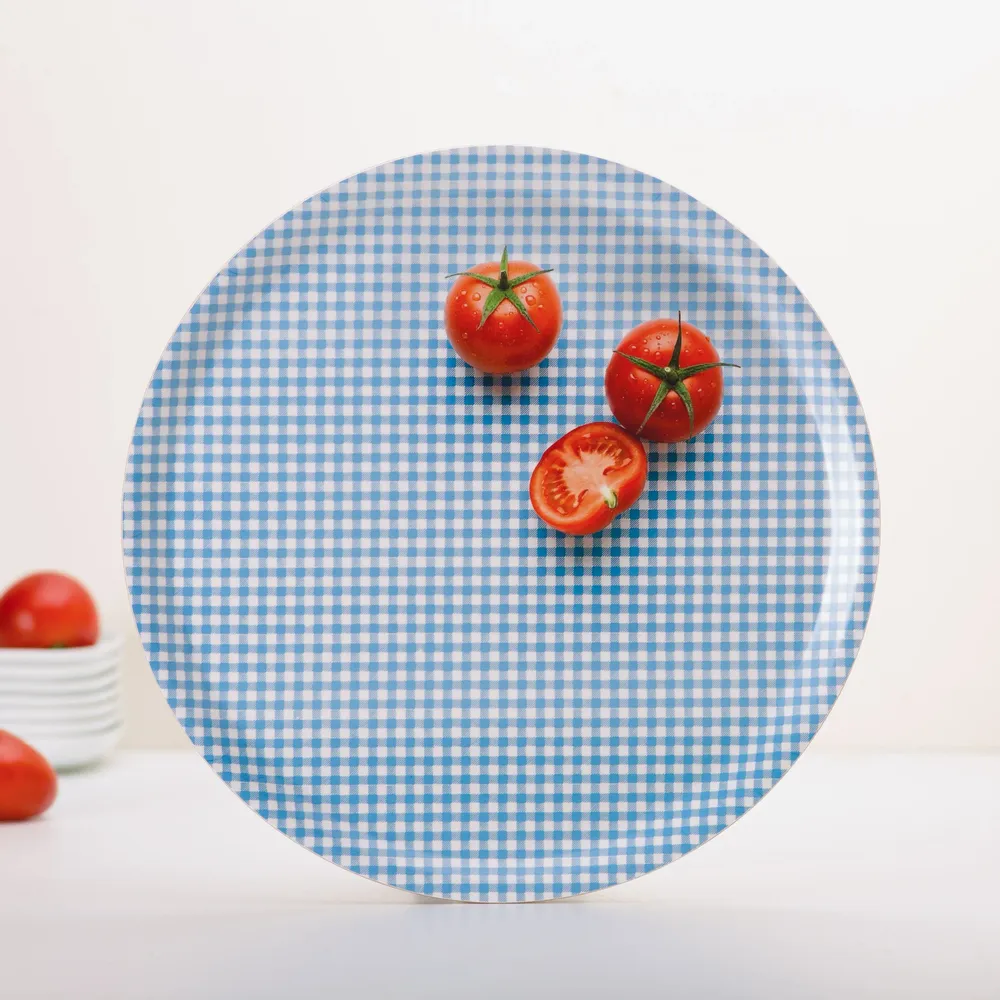 Plateaux - Plateau de service rond en bois - Tomates en trompe-l'œil 38 cm - MONBOPLATO