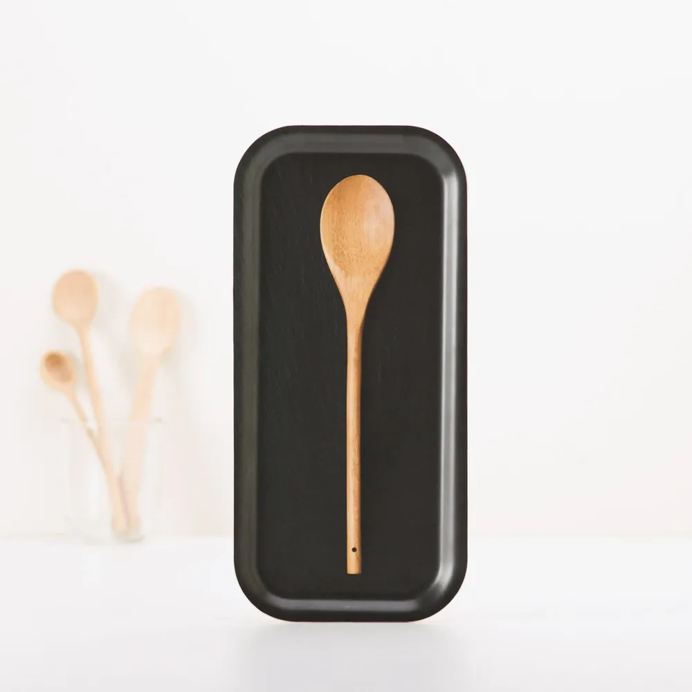 Ustensiles de cuisine - Plateau de service long en bois - Repose-cuillère 15x32 cm - MONBOPLATO