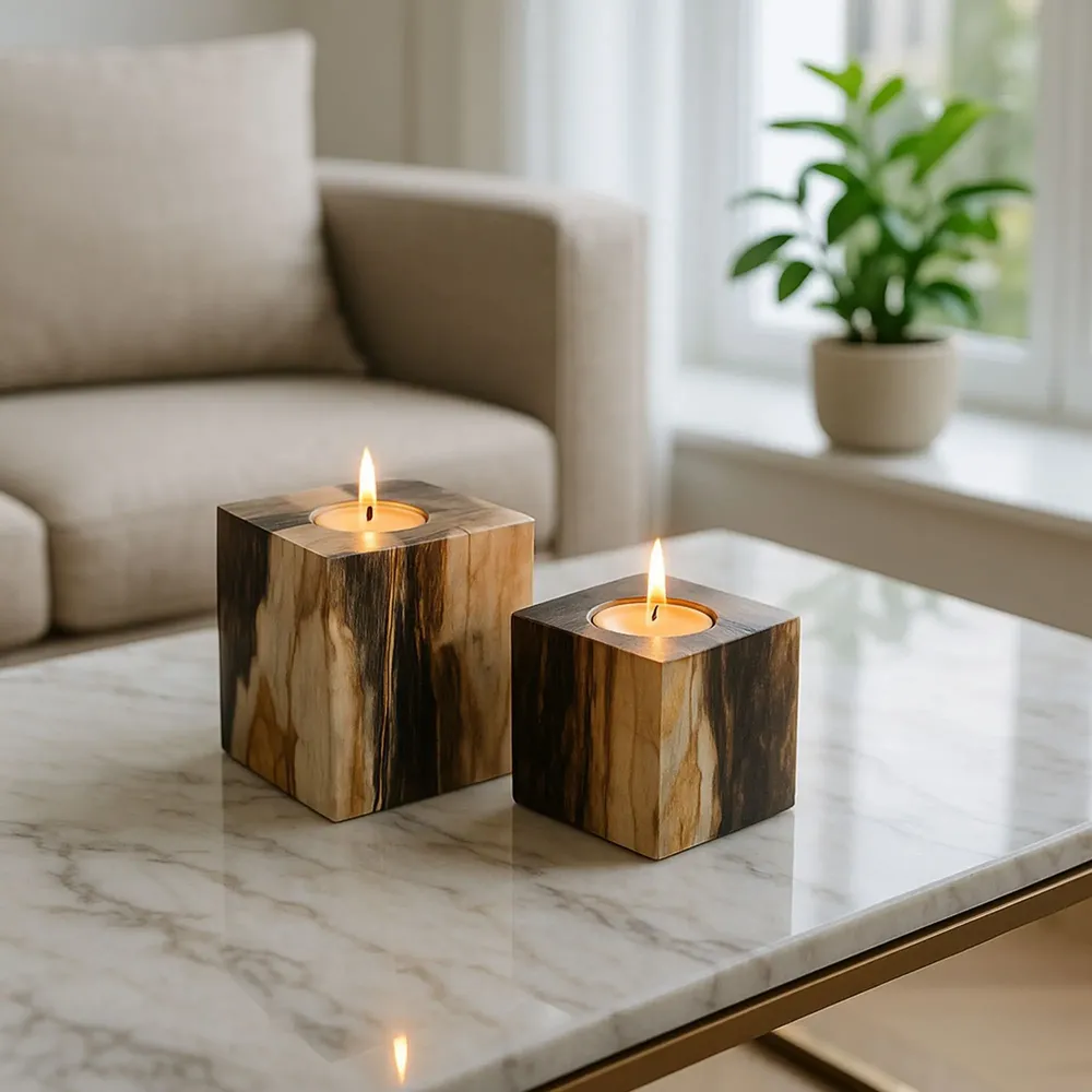 Objets design - Bougeoirs en Bois Pétrifié - XYLEIA PETRIFIED WOOD