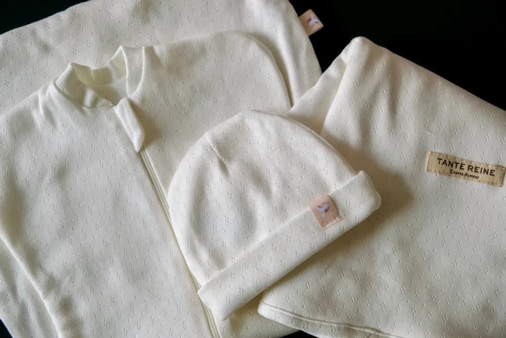 Childcare  accessories - Pointelle swaddler — Swaddling sleeping bag - TANTE REINE