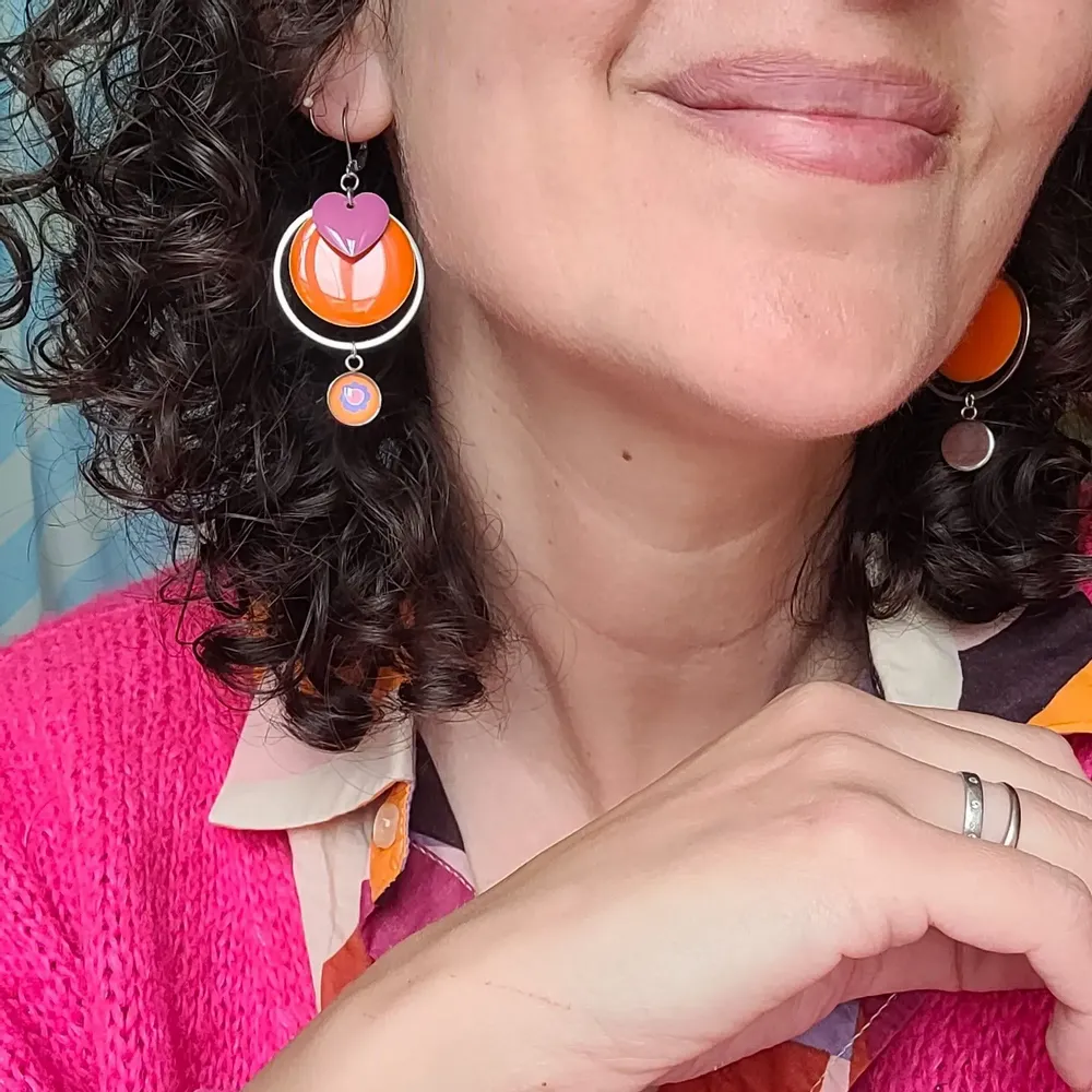 Apparel - POPAYAN earrings (cabochon collection) - UN CHAT QU'A SA PUCE