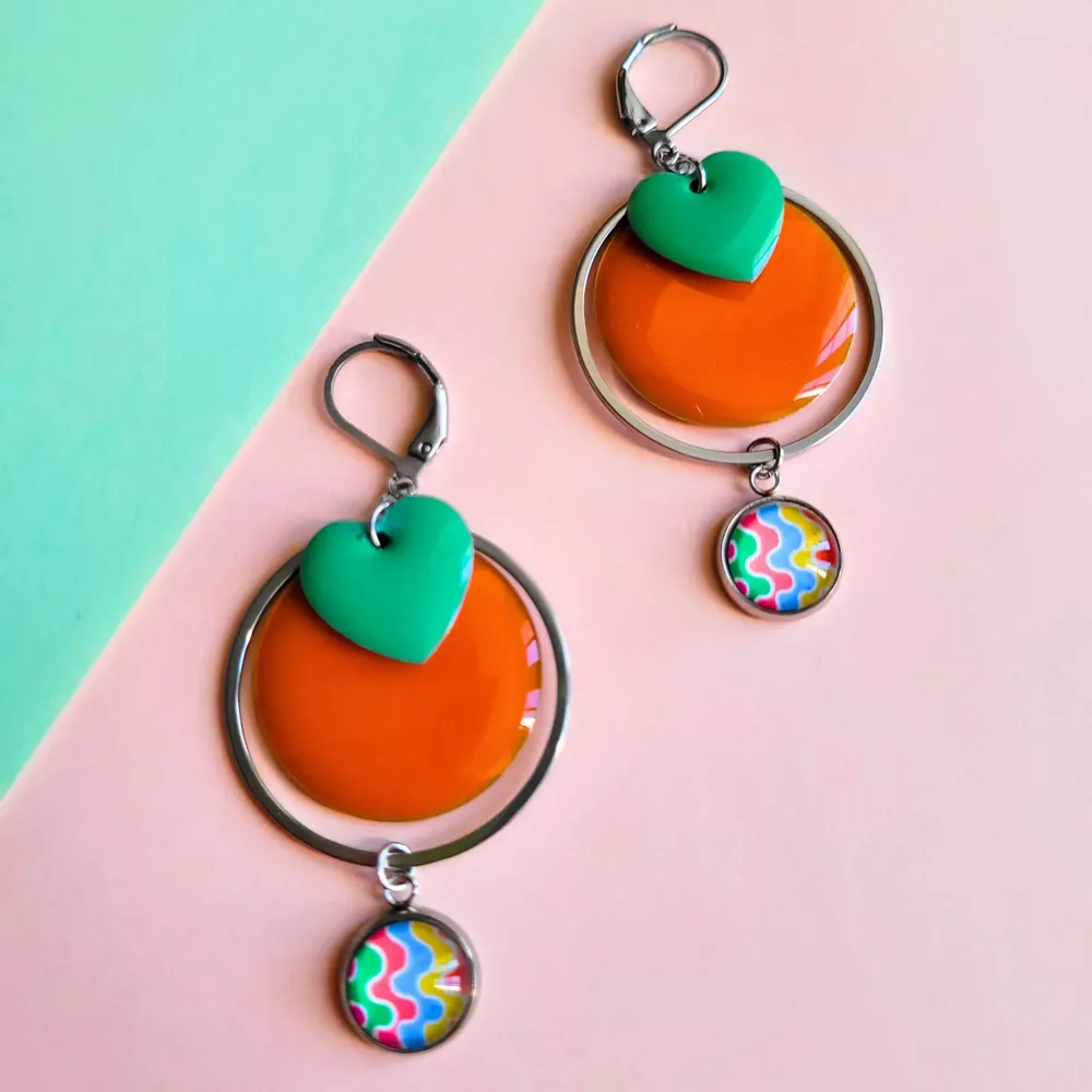 Apparel - POPAYAN earrings (cabochon collection) - UN CHAT QU'A SA PUCE