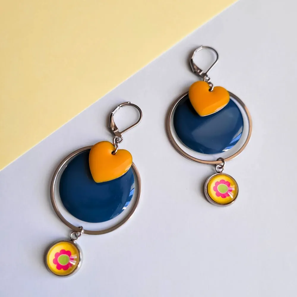 Apparel - POPAYAN earrings (cabochon collection) - UN CHAT QU'A SA PUCE