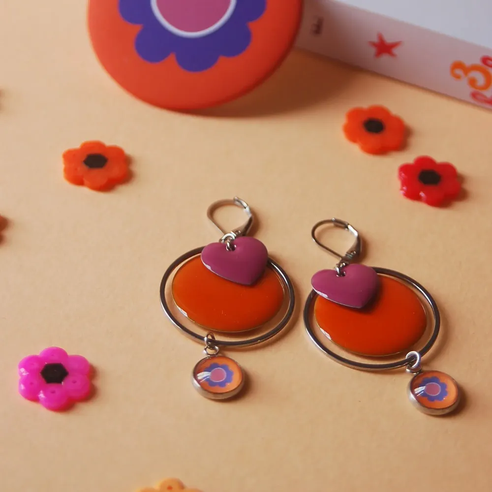 Apparel - POPAYAN earrings (cabochon collection) - UN CHAT QU'A SA PUCE