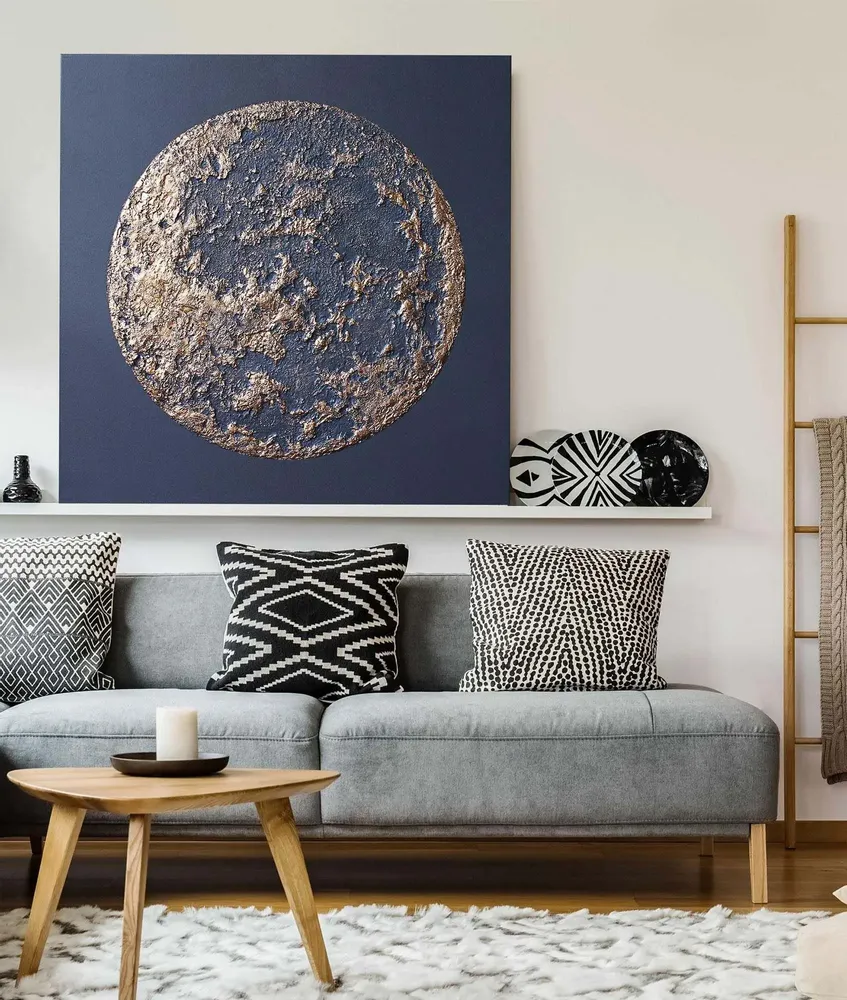 Paintings - Handmade abstract paintings textured series « Moon » - MATISS ART STUDIO