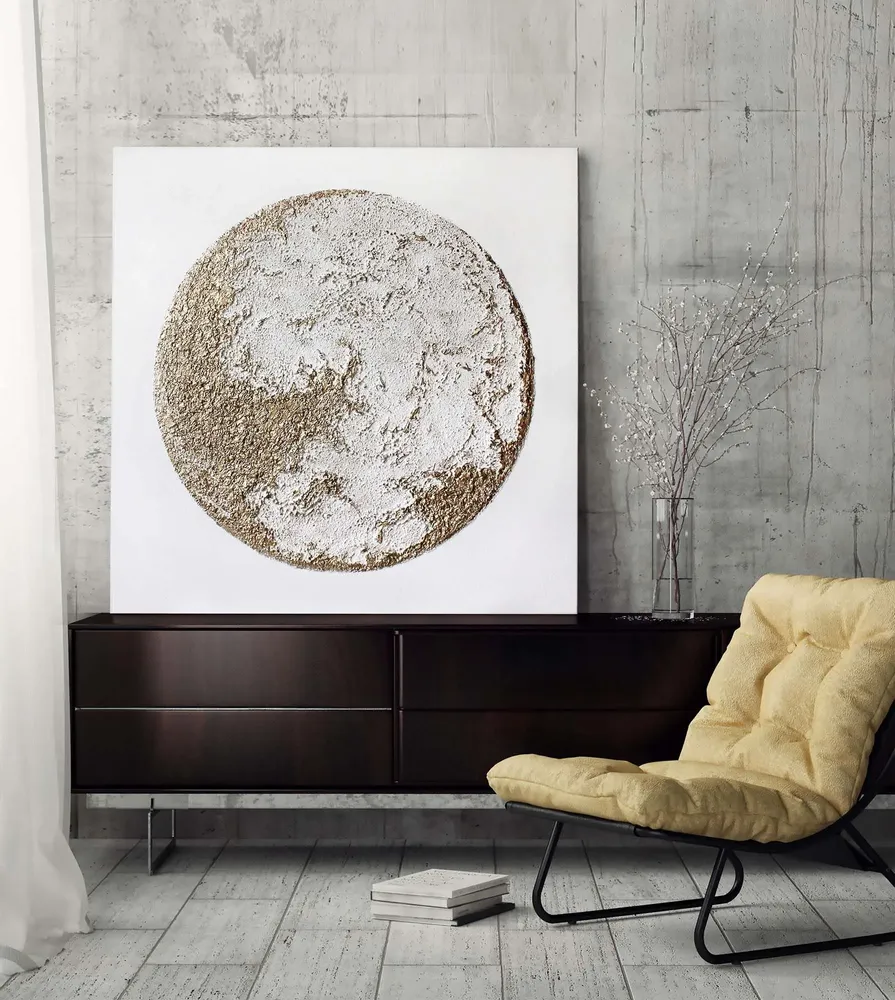 Paintings - Handmade abstract paintings textured series « Moon » - MATISS ART STUDIO