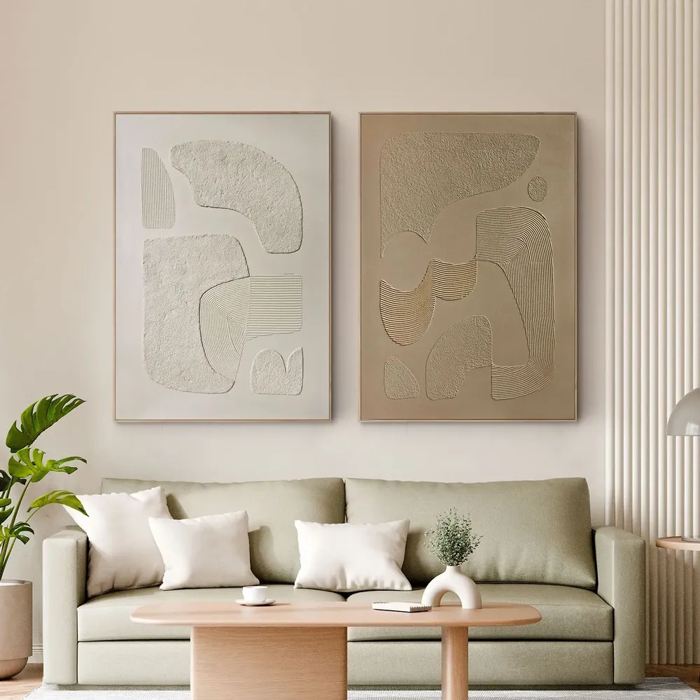 Paintings - Handmade abstract textured paintings series « Bay » - MATISS ART STUDIO