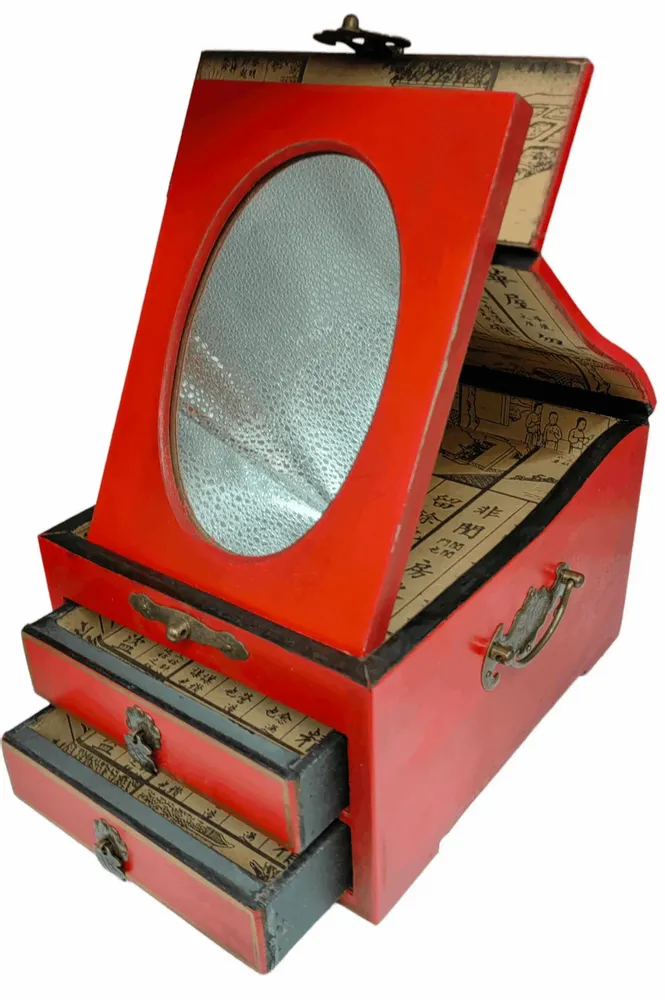 Decorative objects - Red Lacquered Jewelry Box - GALERIE D'ORIENT