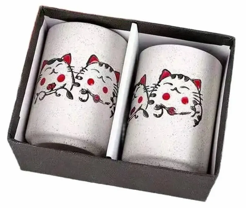 Mugs - Kitty duo porcelain tumbler - GALERIE D'ORIENT