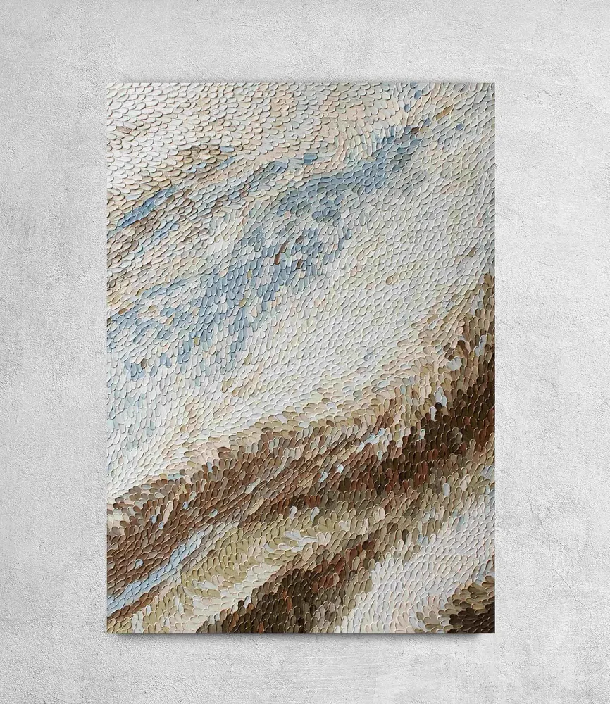 Office design and planning - Handmade abstract paintings textured series « Fluency » - MATISS ART STUDIO