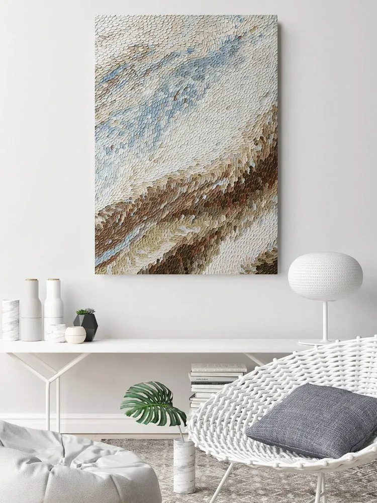 Office design and planning - Handmade abstract paintings textured series « Fluency » - MATISS ART STUDIO