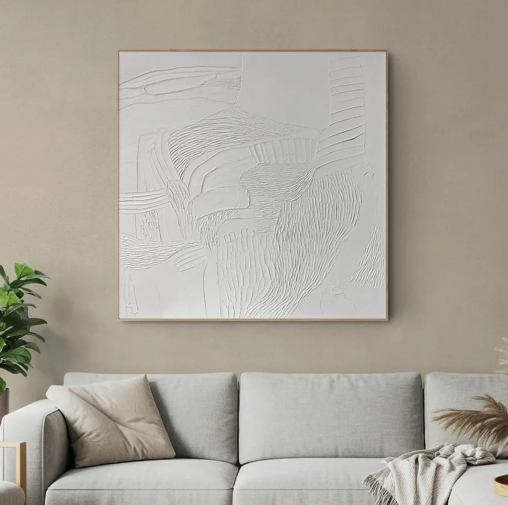 Office design and planning - Handmade abstract paintings textured series « Fluency » - MATISS ART STUDIO