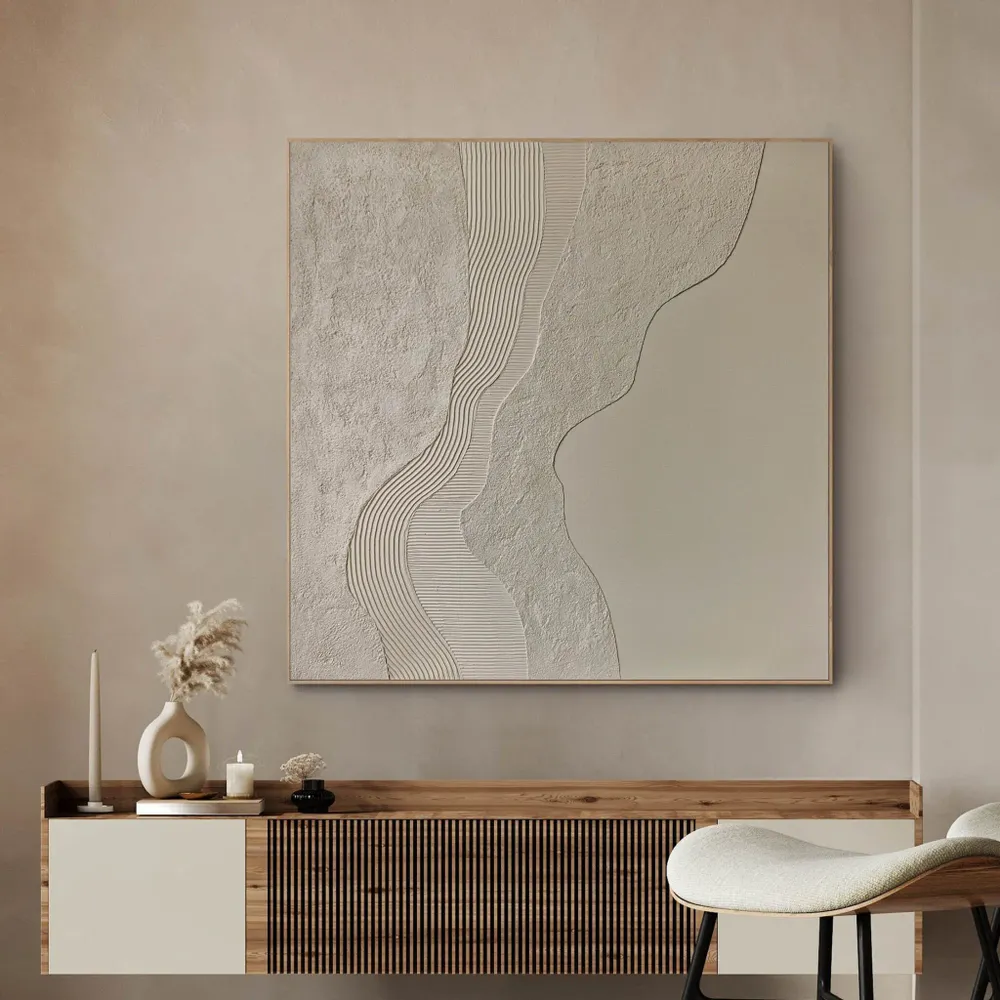 Office design and planning - Handmade abstract paintings textured series « Nile » - MATISS ART STUDIO