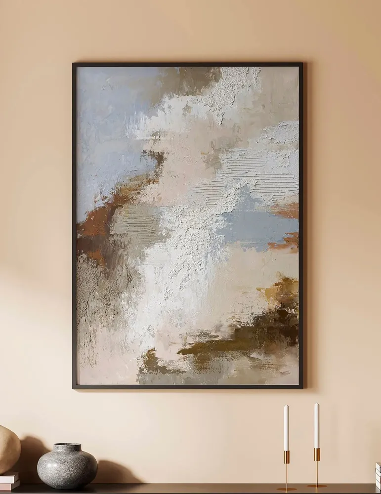 Office design and planning - Handmade abstract paintings textured series « Fjord » - MATISS ART STUDIO