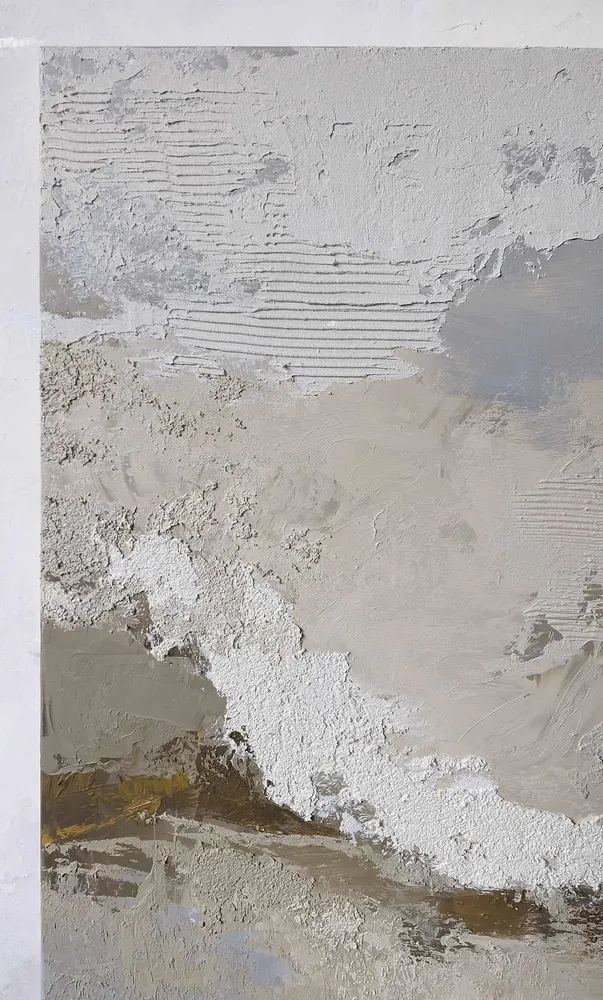 Office design and planning - Handmade abstract paintings textured series « Fjord » - MATISS ART STUDIO