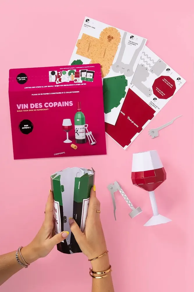 Gifts - Vin des Copains folding to assemble - CINQPOINTS