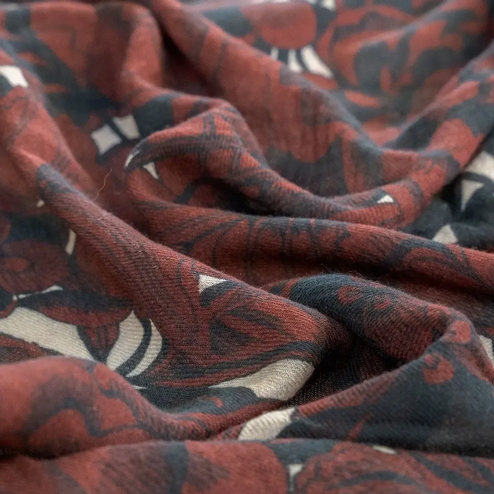 Scarves - GENZO burgundy wool blend scarf - MONSIEUR CHARLI