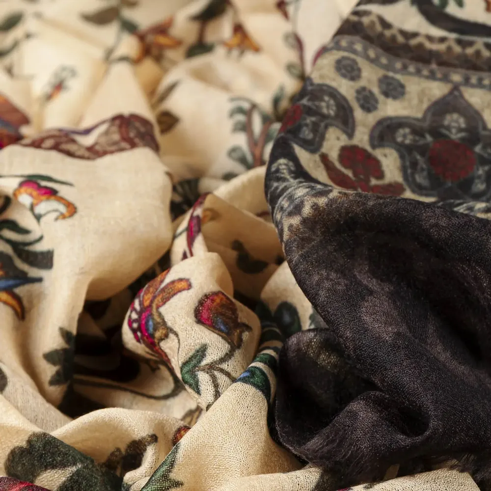 Scarves - GILLES cream wool scarf - MONSIEUR CHARLI