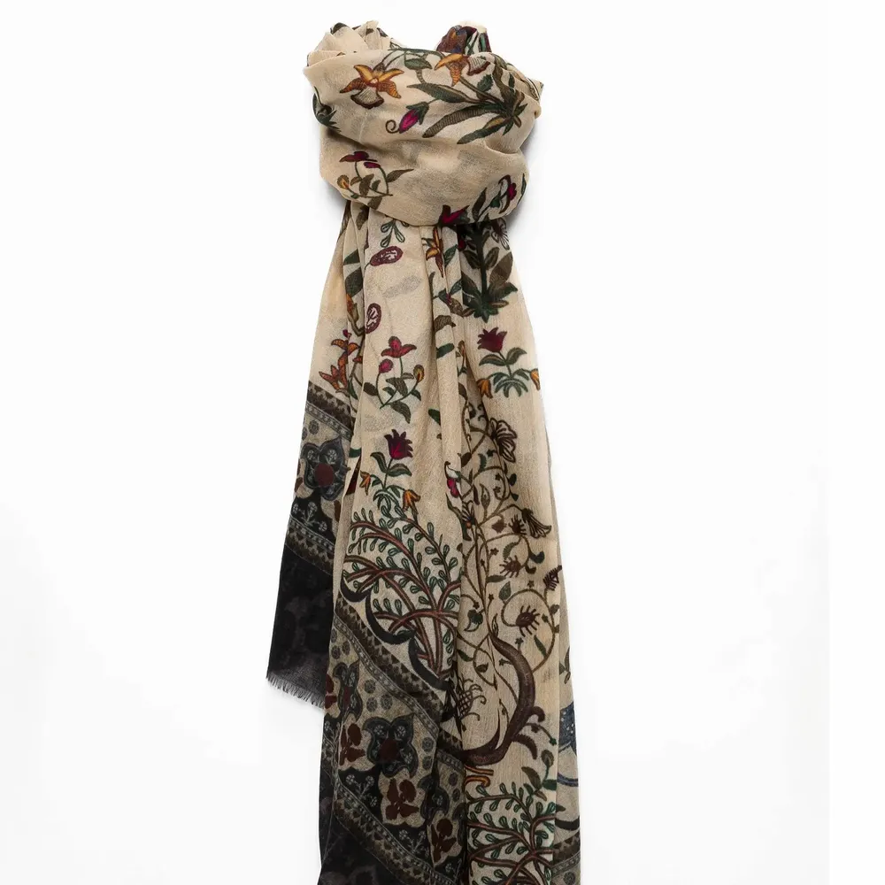 Scarves - GILLES cream wool scarf - MONSIEUR CHARLI