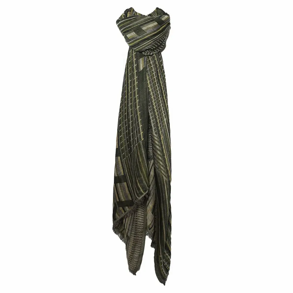 Scarves - CHARLEMAGNE green wool scarf - MONSIEUR CHARLI