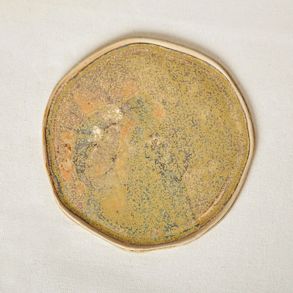 Formal plates - Ceramic Plate Kalimori in Earth and Green Tones - HUAKAL