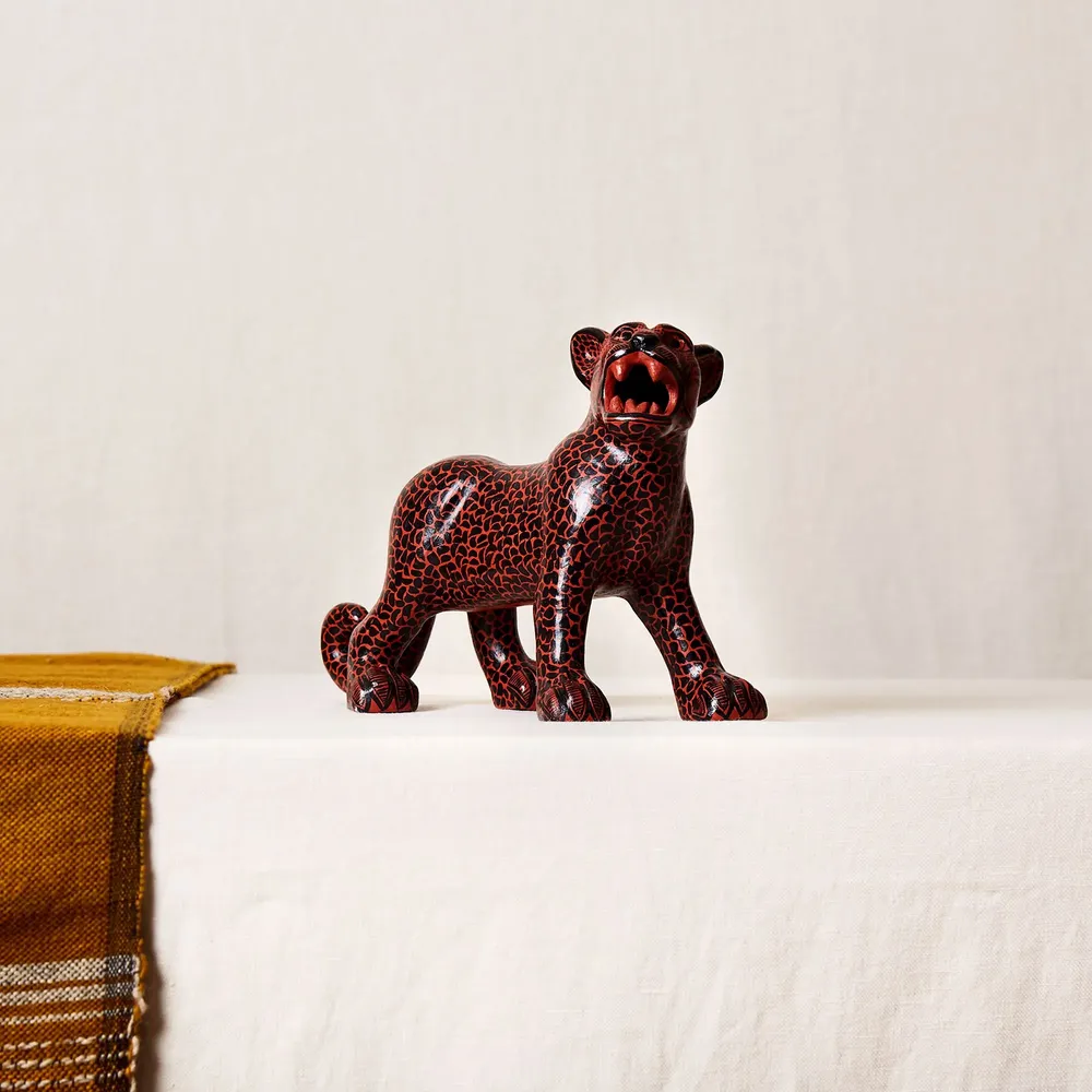Unique pieces - Medium Painted Clay Jaguar - HUAKAL