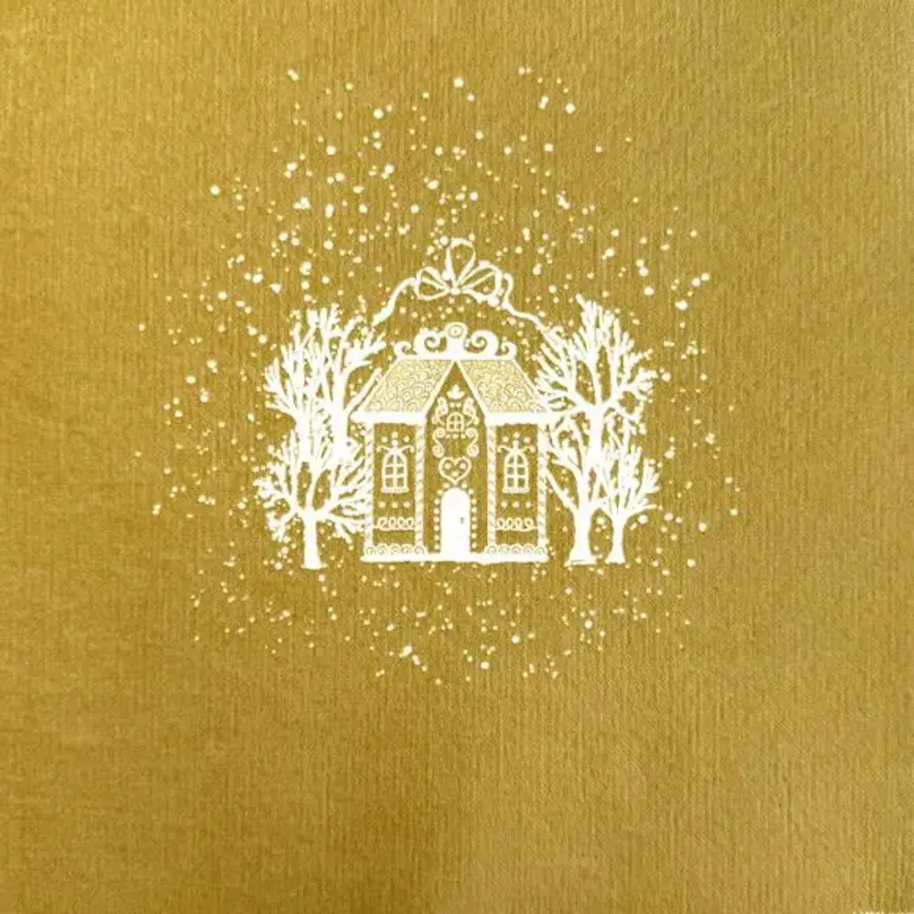 Napkins - GOLD GINGERBREAD HOUSE - FRANÇOISE PAVIOT