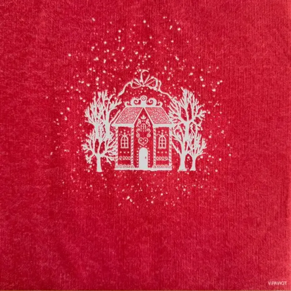 Napkins - RED GINGERBREAD HOUSE - FRANÇOISE PAVIOT