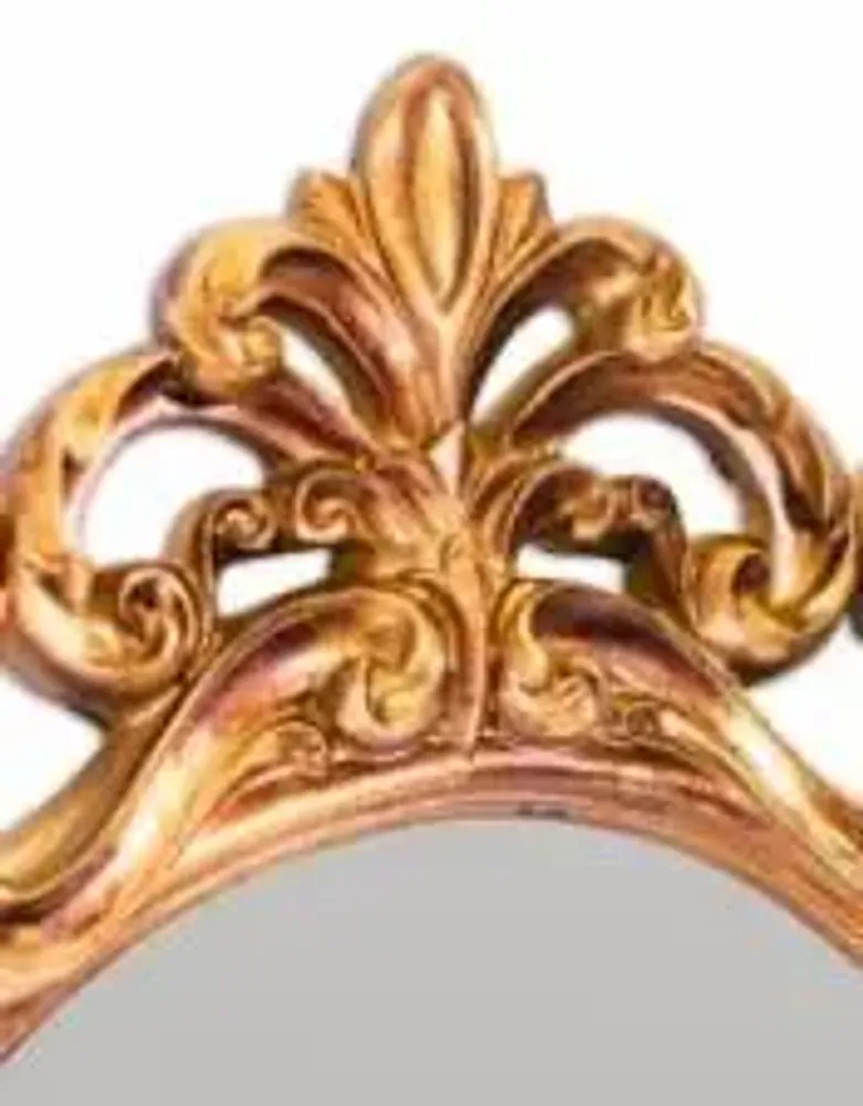 Mirrors - Antique Gold Ornate Baroque Oval Wall Mirror - MCGOWAN RUTHERFORD LTD