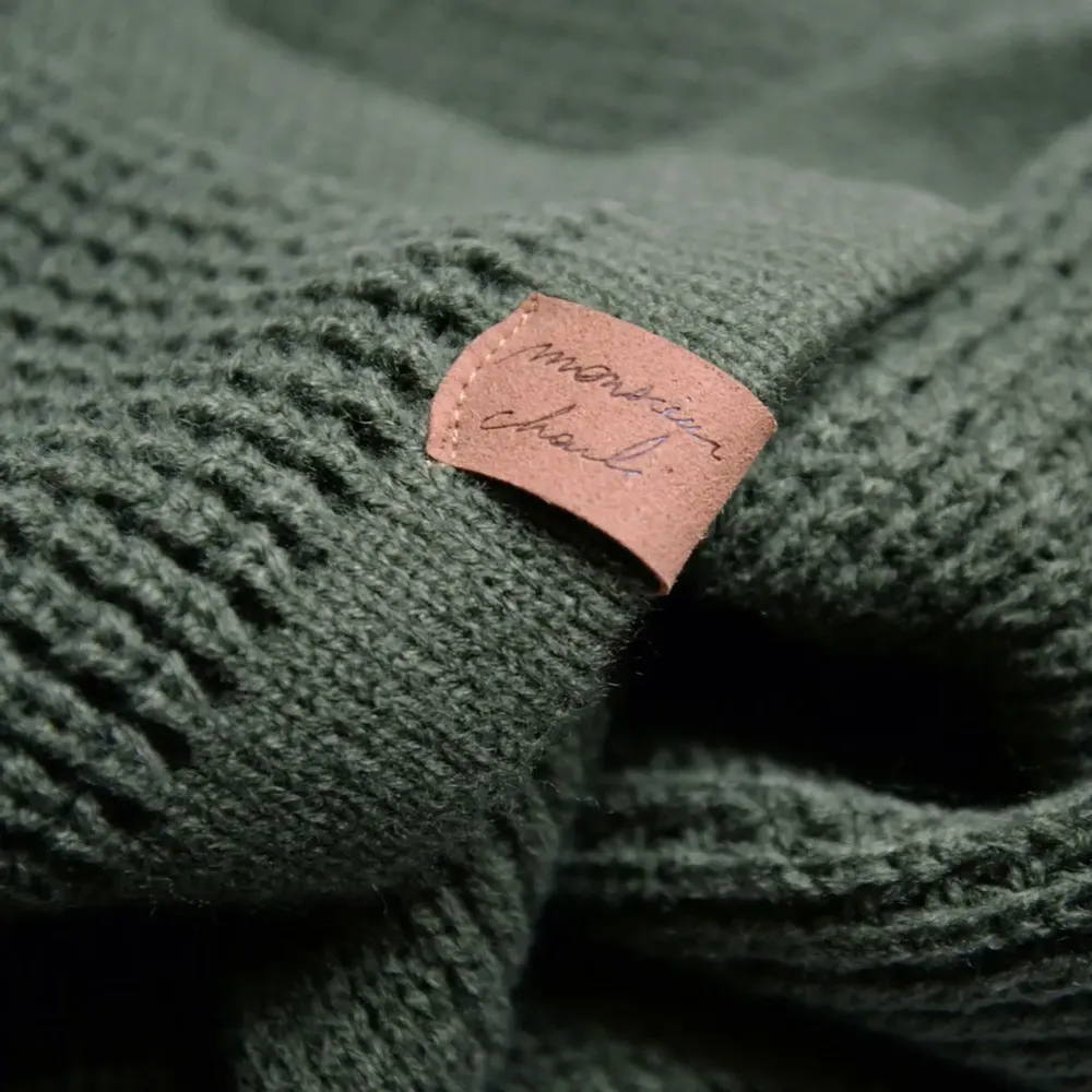 Scarves - JULES khaki knitted scarf - MONSIEUR CHARLI