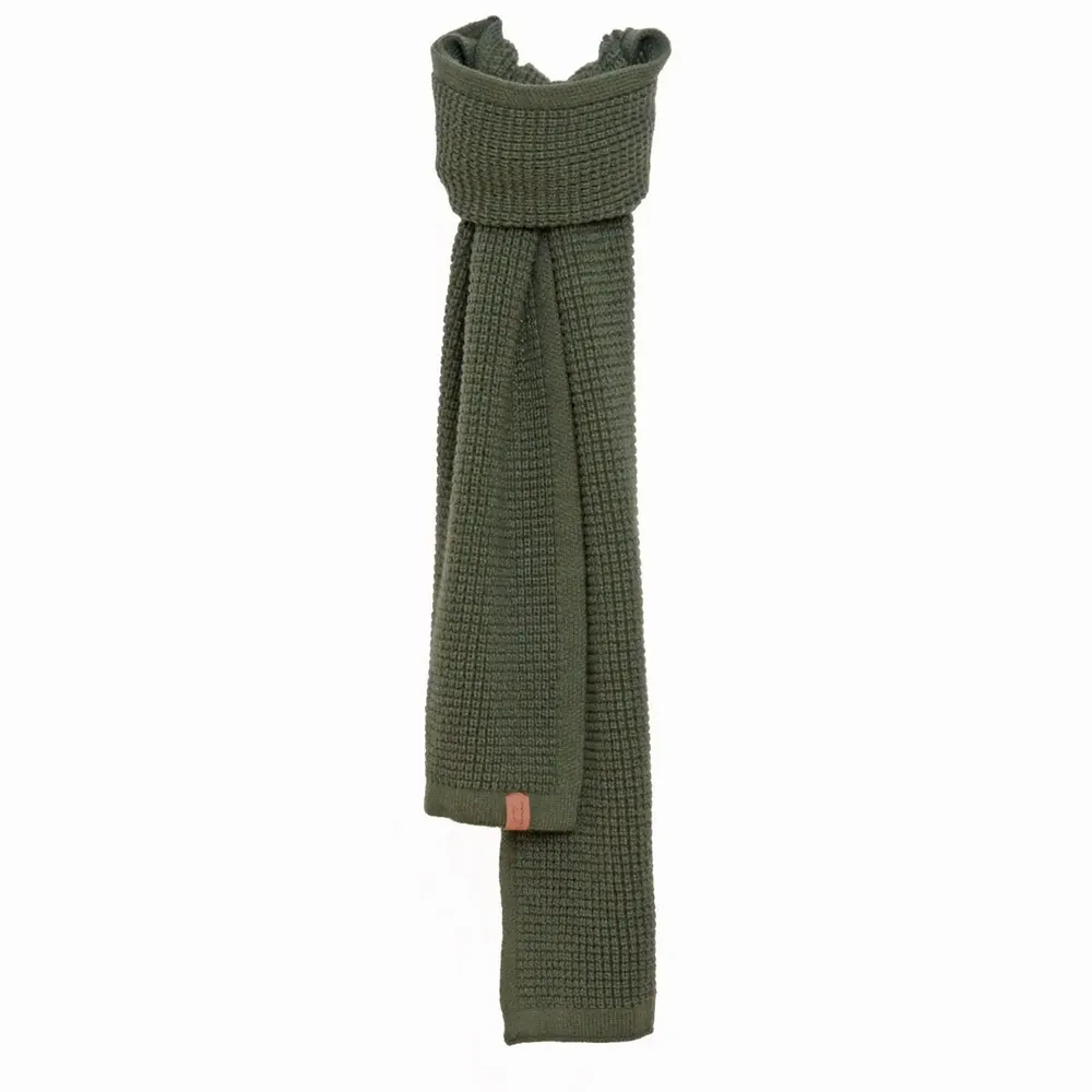 Scarves - JULES khaki knitted scarf - MONSIEUR CHARLI