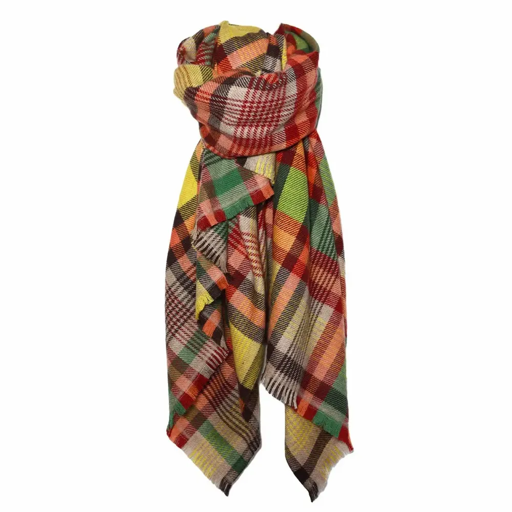 Scarves - LARGO yellow acrylic and wool scarf - MONSIEUR CHARLI