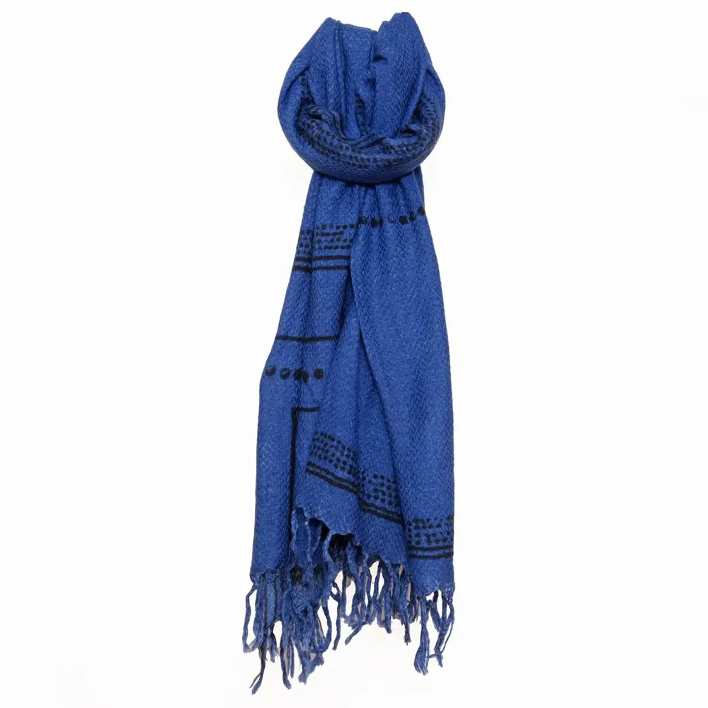 Scarves - DESIRE blue wool scarf - MONSIEUR CHARLI