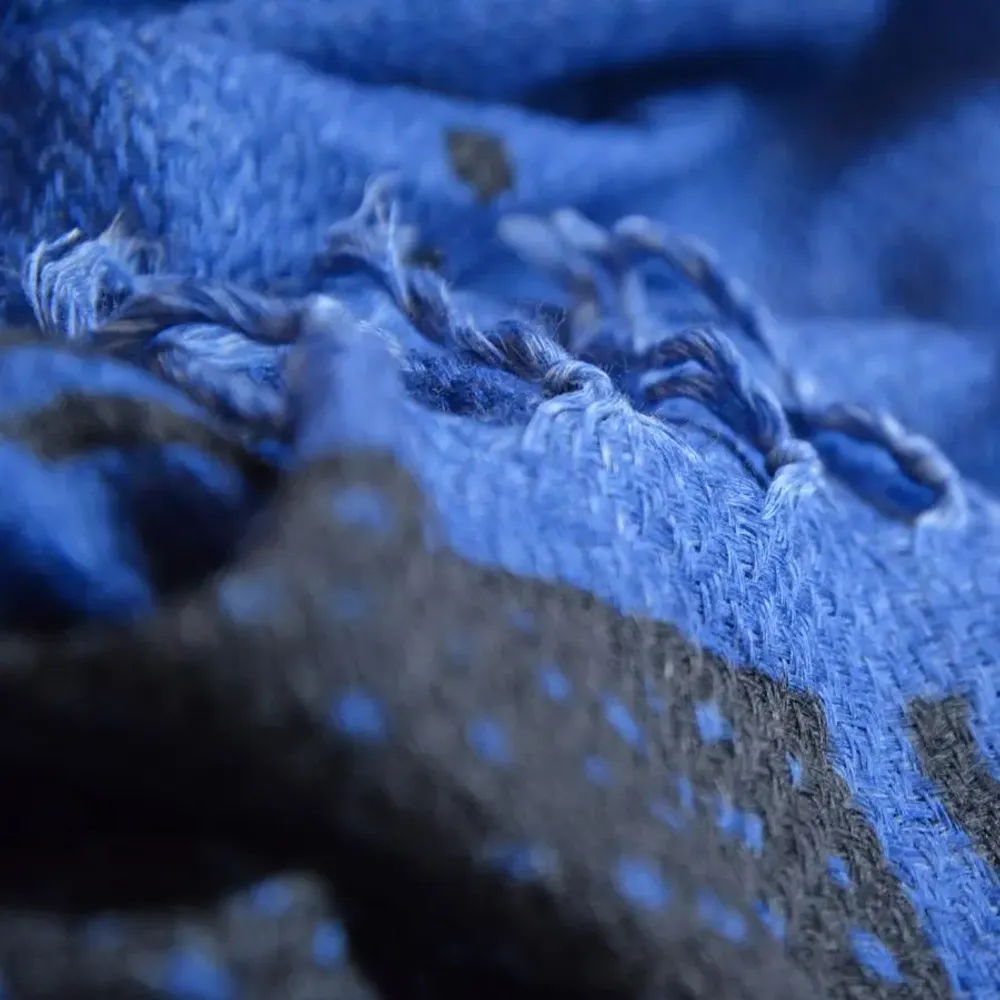 Scarves - DESIRE blue wool scarf - MONSIEUR CHARLI