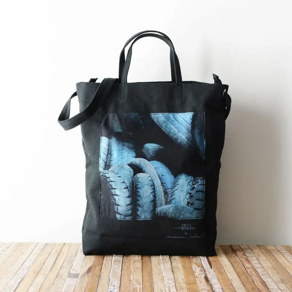 Sacs et cabas - Sac en coton PNEU noir - MONSIEUR CHARLI