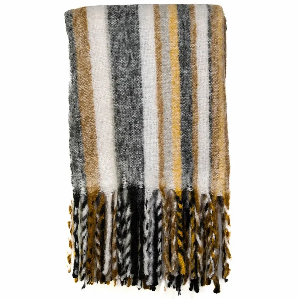 Throw blankets - TONIO cognac acrylic throw - MONSIEUR CHARLI