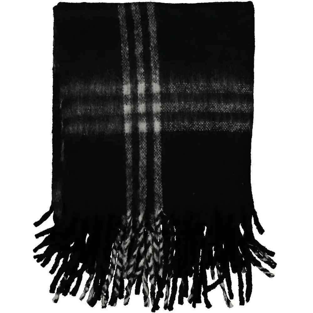 Throw blankets - TITOUAN black acrylic plaid - MONSIEUR CHARLI