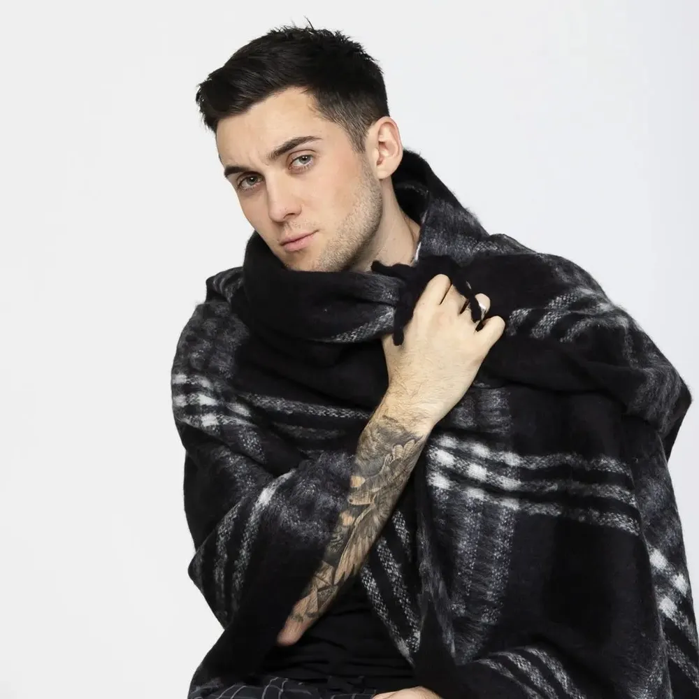 Throw blankets - TITOUAN black acrylic plaid - MONSIEUR CHARLI
