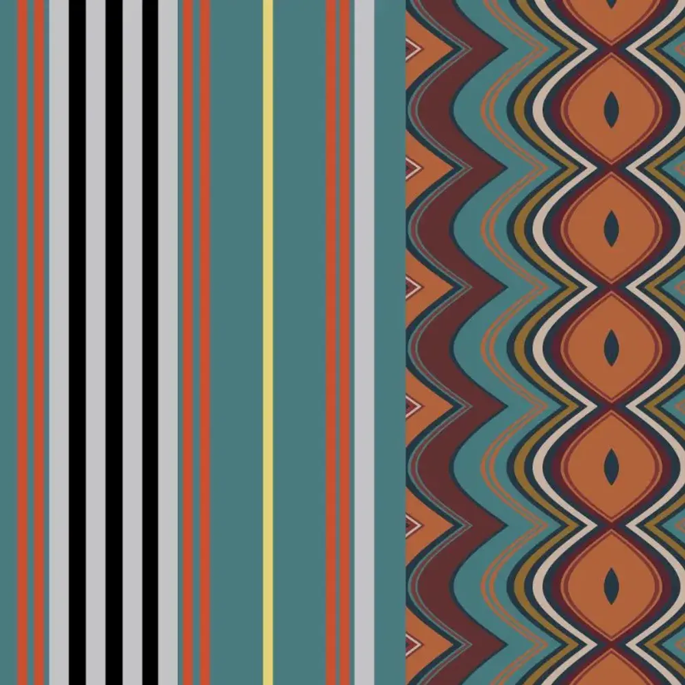 Bed linens - Window tile pattern, stripes - LYDIE VACHER DESIGN MODE ET DECORATION