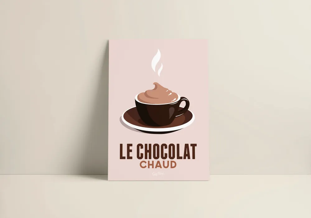 Poster - Poster Le Chocolat Chaud : Beige - COSYNÉVÉ - MOUNTAIN POSTERS
