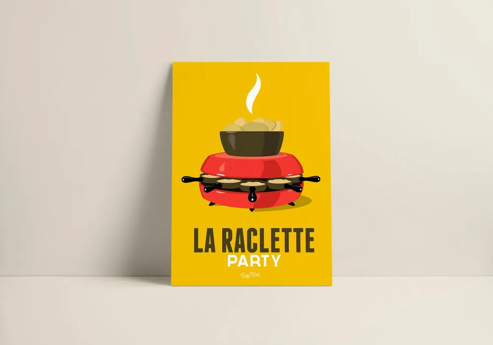 Poster - Poster La Raclette : Jaune - COSYNÉVÉ - MOUNTAIN POSTERS