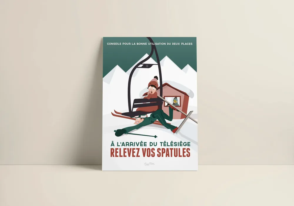 Poster - Poster Relevez Les Spatules - COSYNÉVÉ - MOUNTAIN POSTERS