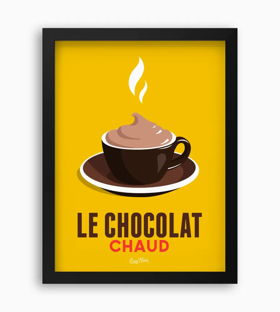 Poster - Framed poster Le Chocolat Chaud : Jaune - COSYNÉVÉ - MOUNTAIN POSTERS