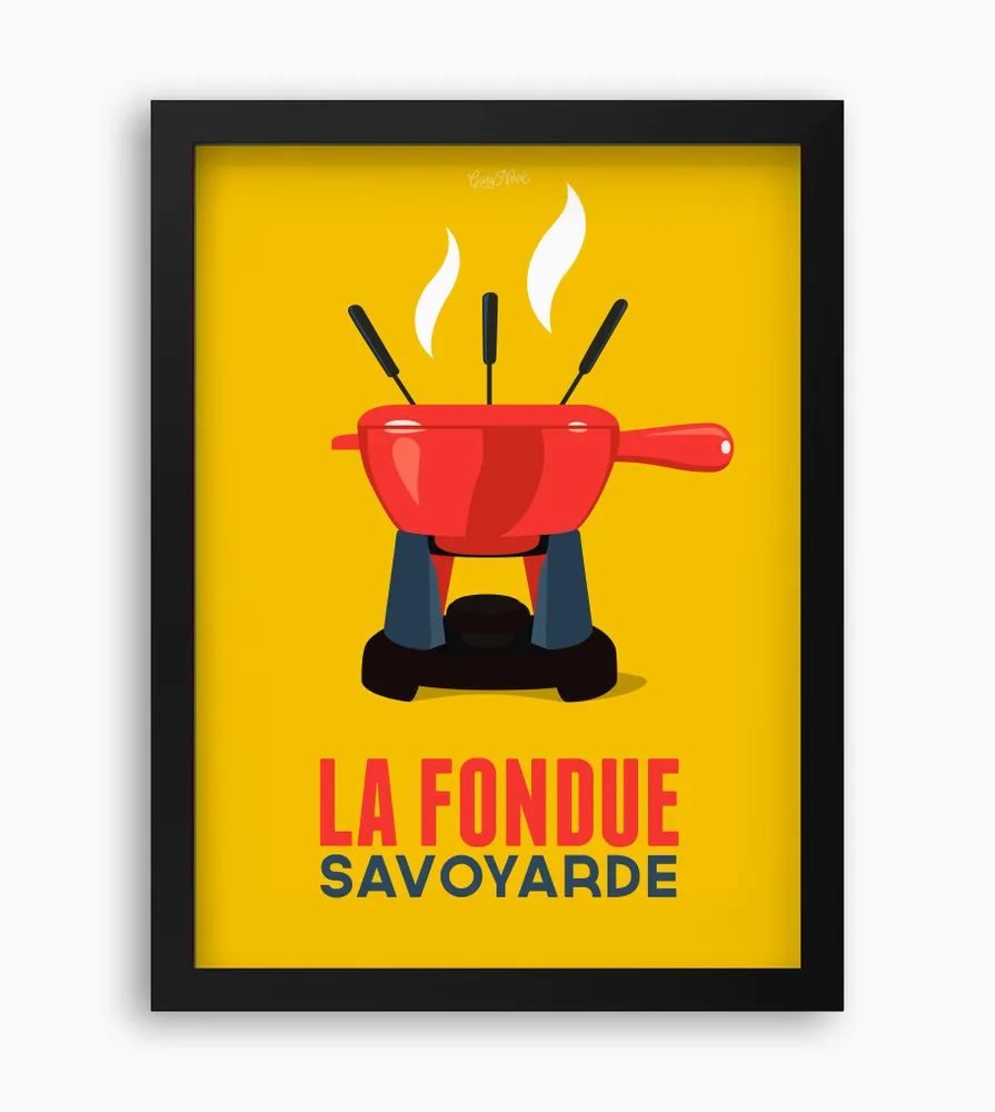 Poster - Framed poster La Fondue : Jaune - COSYNÉVÉ - MOUNTAIN POSTERS